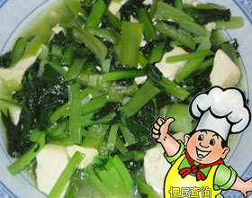 豆腐烧菜心的做法