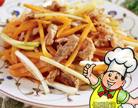胡萝卜炒肉丝的做法